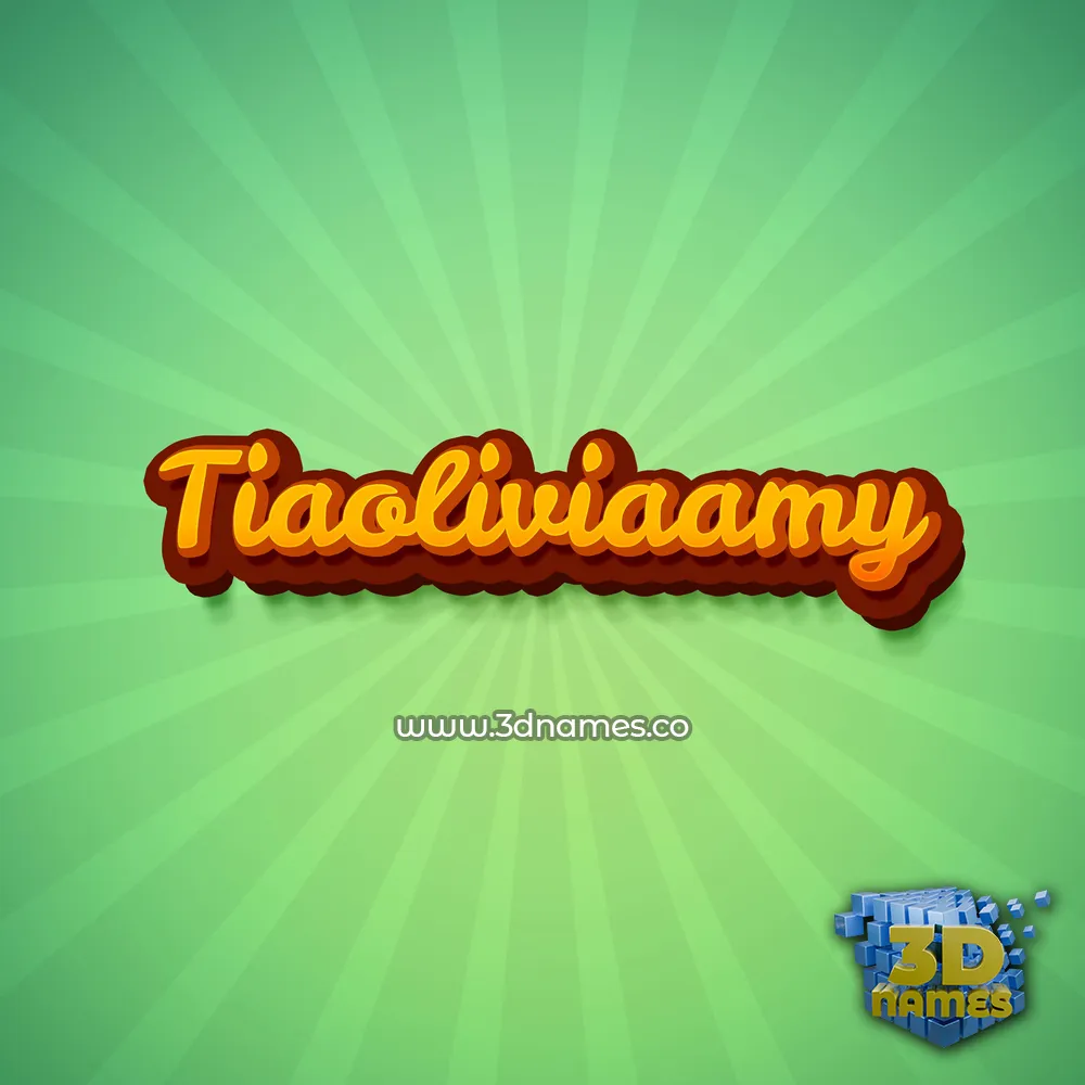 tiaoliviaamy in Green Rays style - 3D name wallpaper