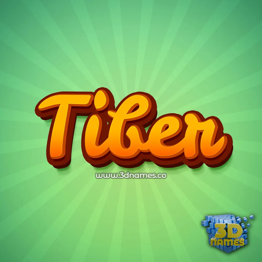 tiber in Green Rays style - 3D name wallpaper