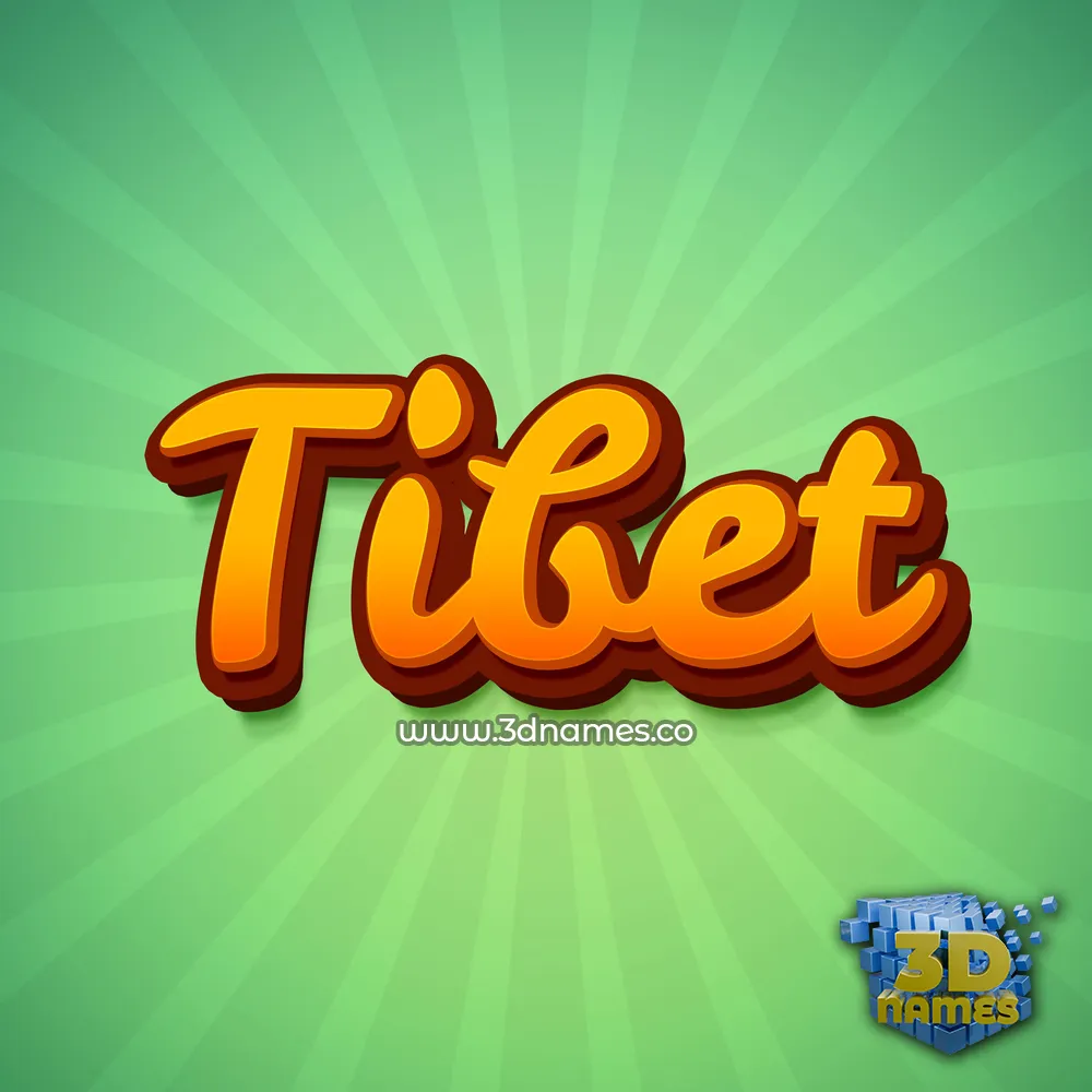 tibet in Green Rays style - 3D name wallpaper
