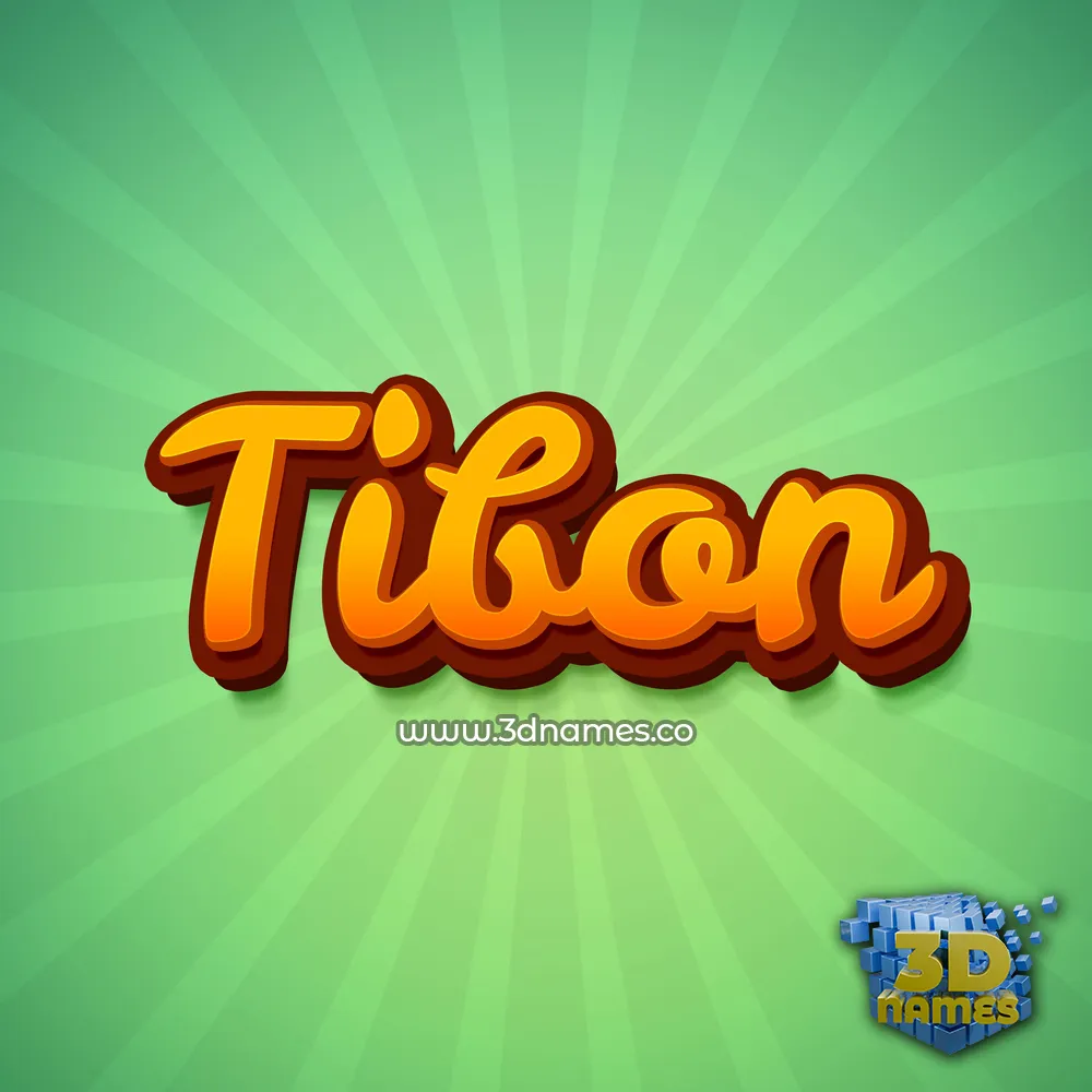 tibon in Green Rays style - 3D name wallpaper