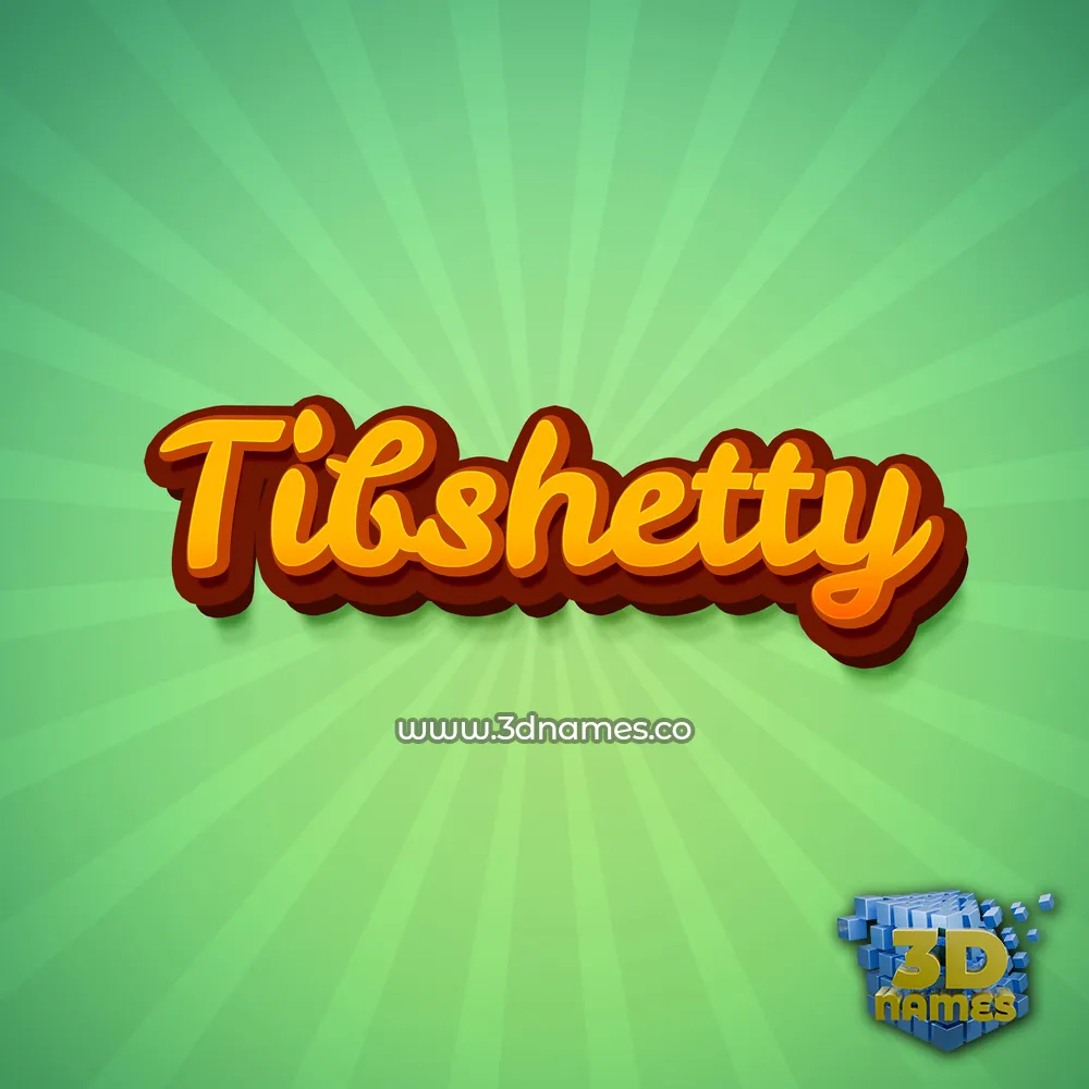 tibshetty in Green Rays style - 3D name wallpaper