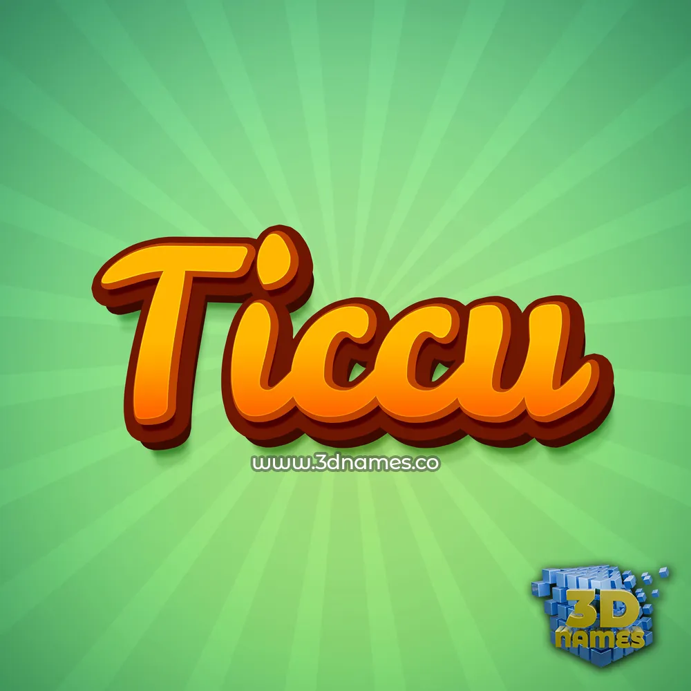 ticcu in Green Rays style - 3D name wallpaper