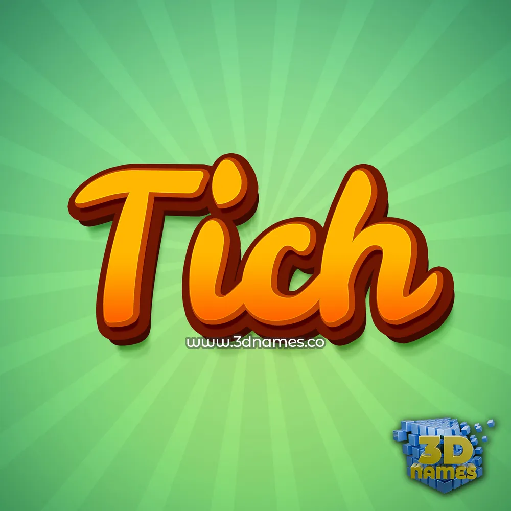 tich in Green Rays style - 3D name wallpaper