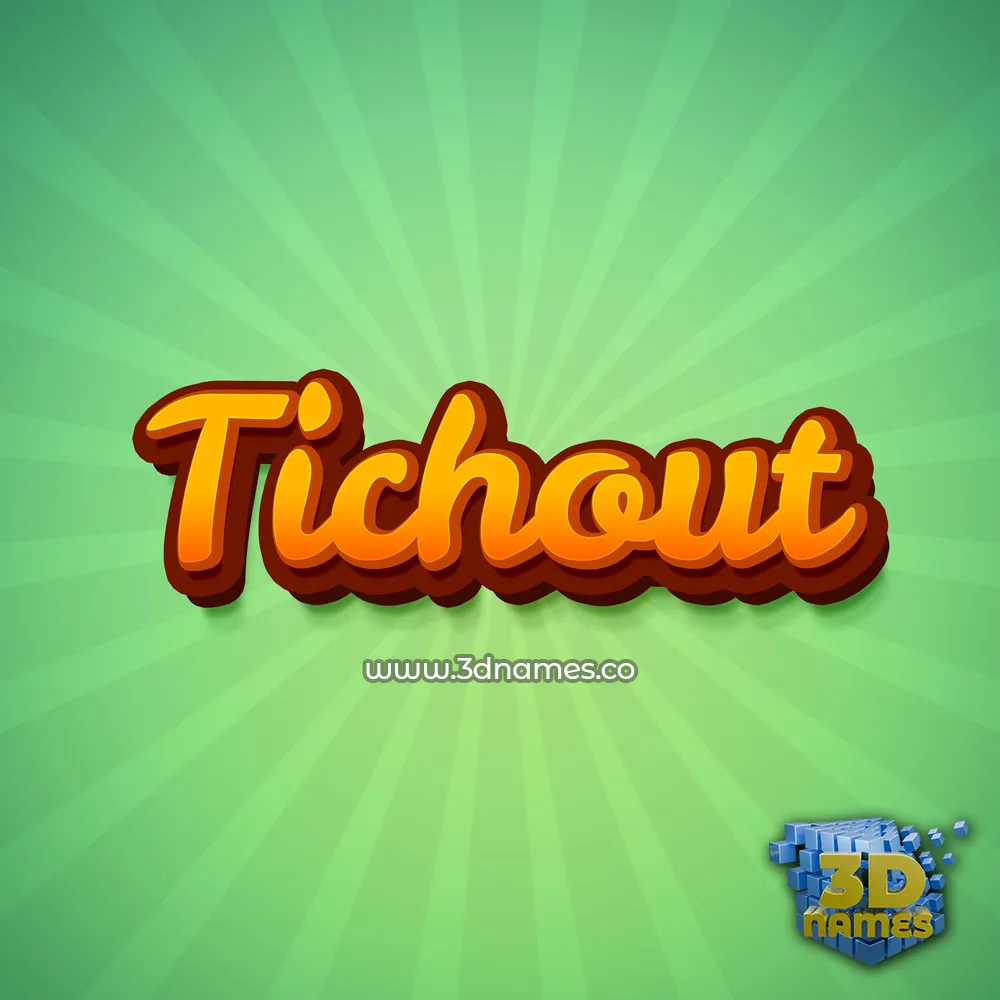 tichout in Green Rays style - 3D name wallpaper
