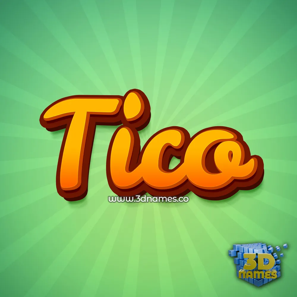 tico in Green Rays style - 3D name wallpaper
