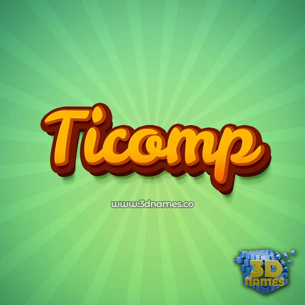 ticomp in Green Rays style - 3D name wallpaper