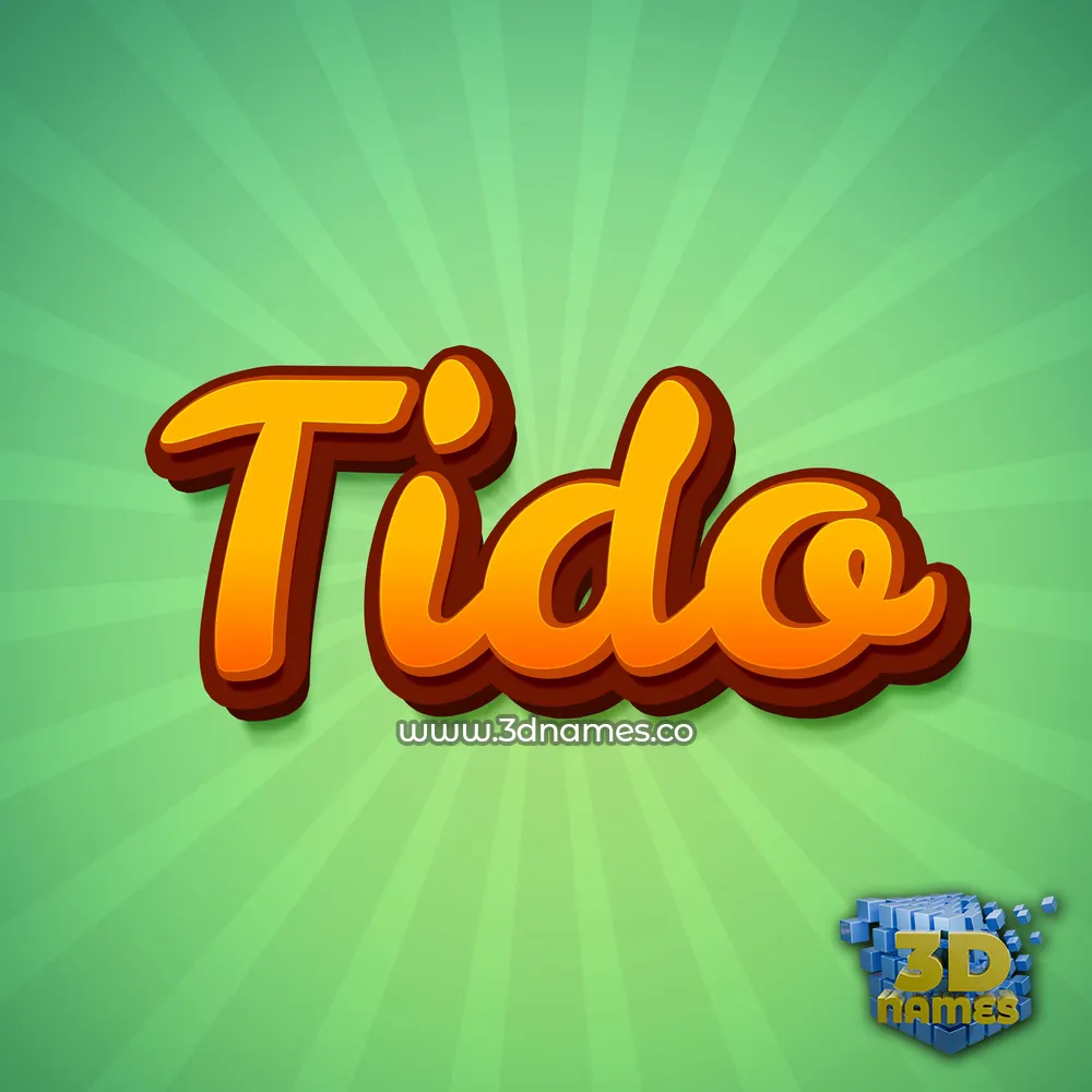 tido in Green Rays style - 3D name wallpaper