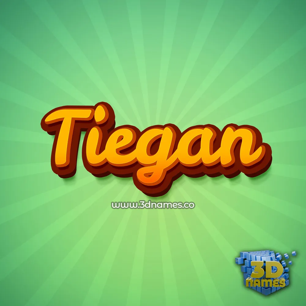 tiegan in Green Rays style - 3D name wallpaper