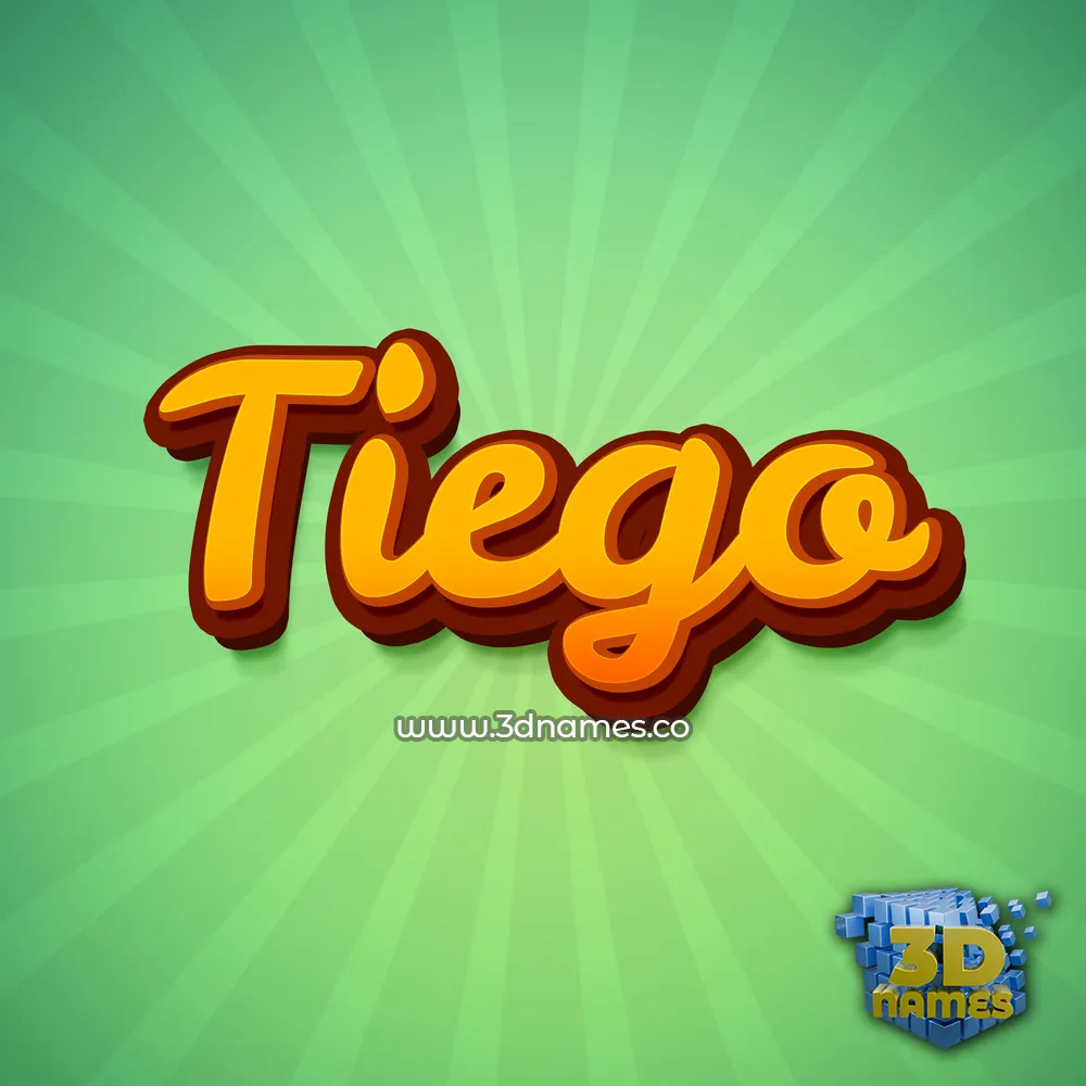 tiego in Green Rays style - 3D name wallpaper