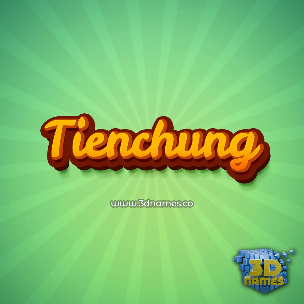 tienchung in Green Rays style - 3D name wallpaper