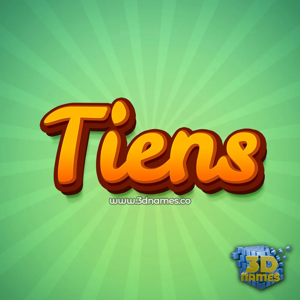 tiens in Green Rays style - 3D name wallpaper
