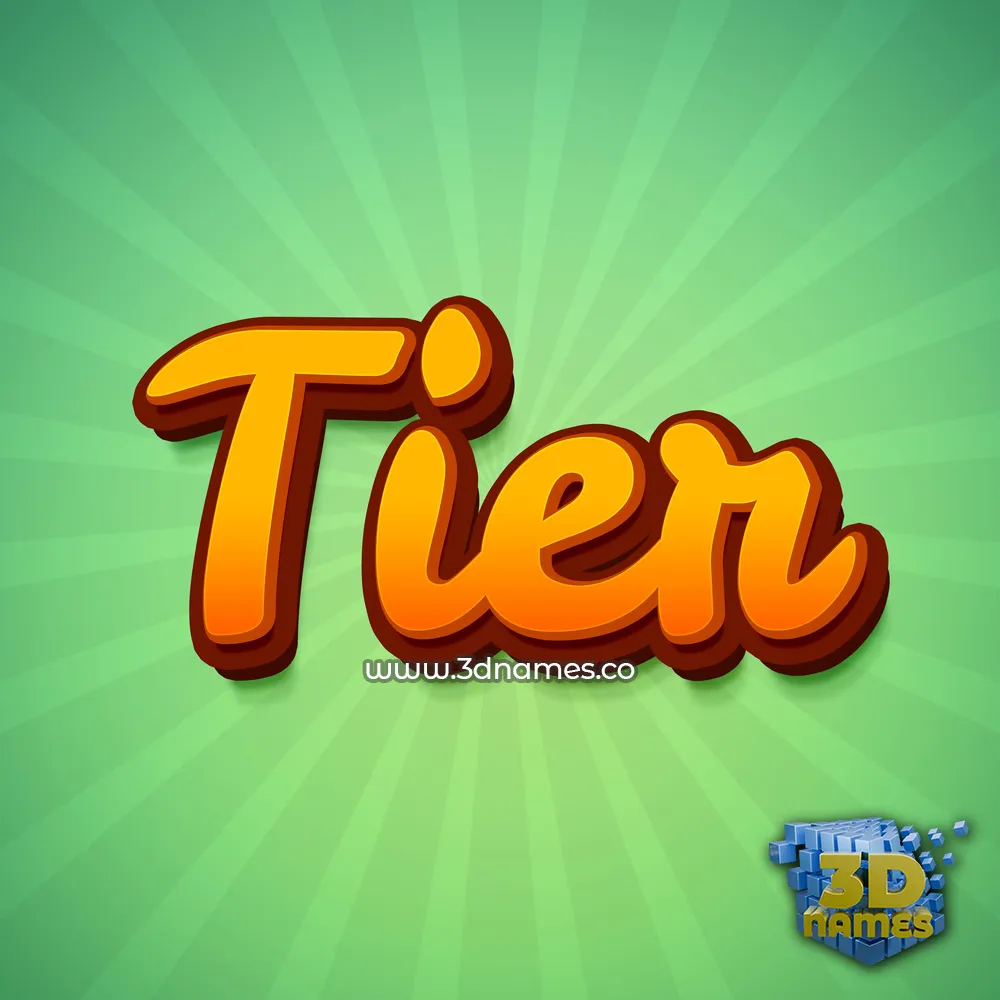 tier in Green Rays style - 3D name wallpaper