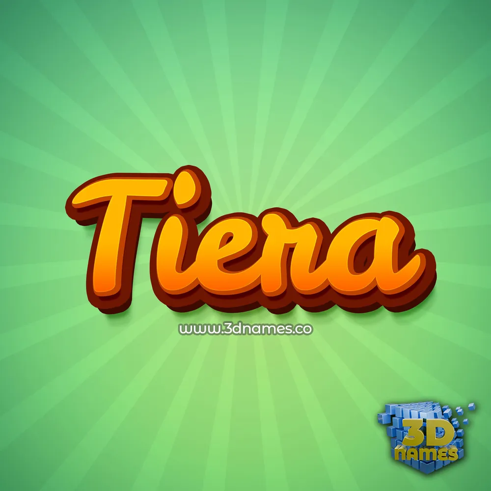 tiera in Green Rays style - 3D name wallpaper