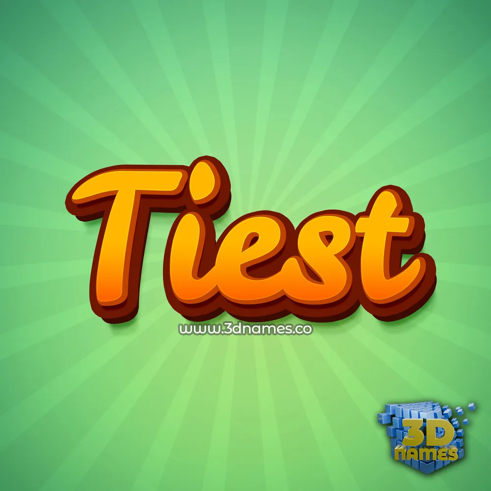 tiest in Green Rays style - 3D name wallpaper