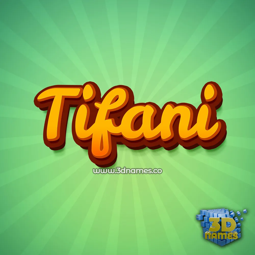 tifani in Green Rays style - 3D name wallpaper