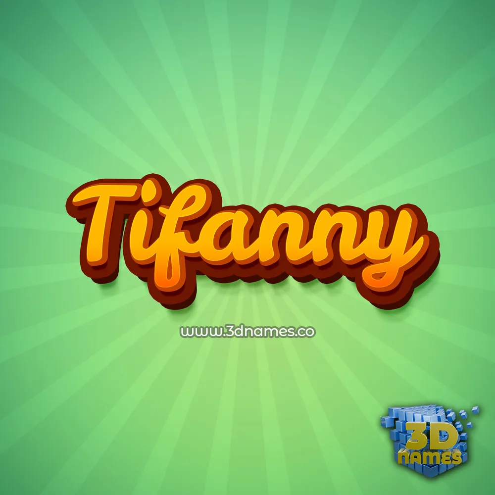 tifanny in Green Rays style - 3D name wallpaper