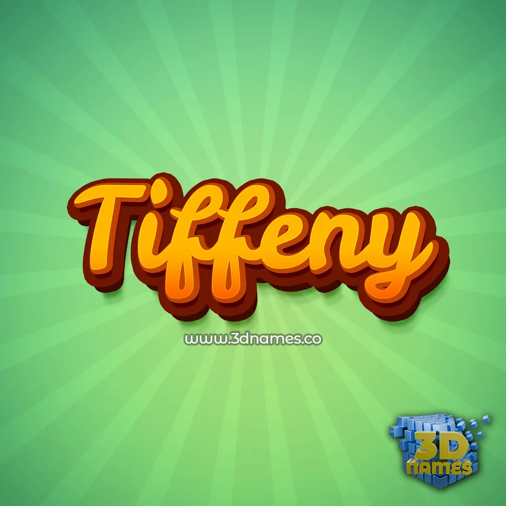 tiffeny in Green Rays style - 3D name wallpaper