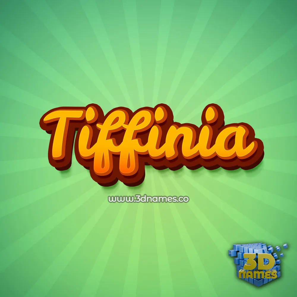 tiffinia in Green Rays style - 3D name wallpaper