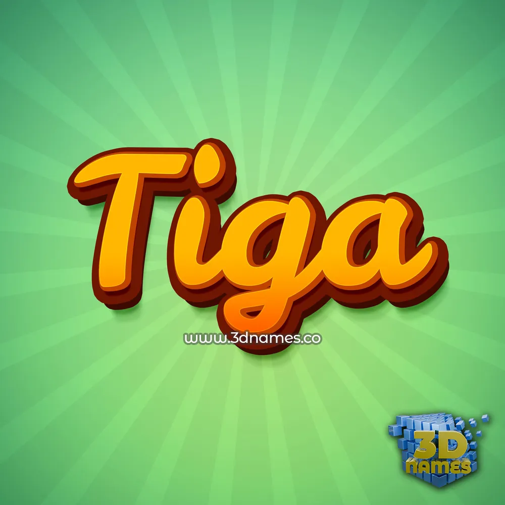 tiga in Green Rays style - 3D name wallpaper