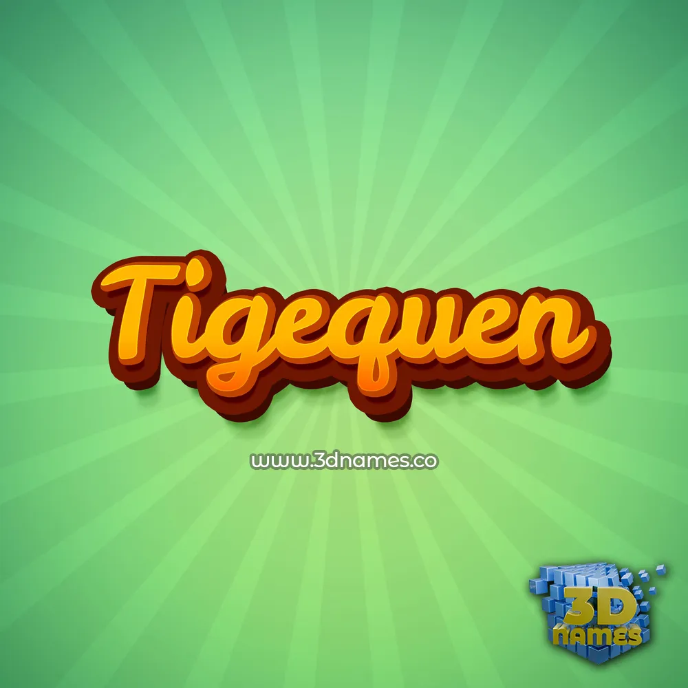 tigequen in Green Rays style - 3D name wallpaper