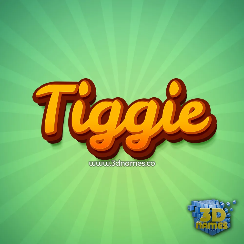 tiggie in Green Rays style - 3D name wallpaper