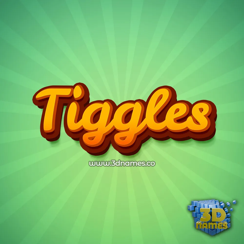 tiggles in Green Rays style - 3D name wallpaper
