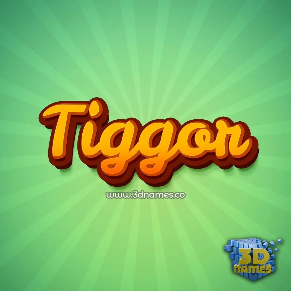 tiggor in Green Rays style - 3D name wallpaper