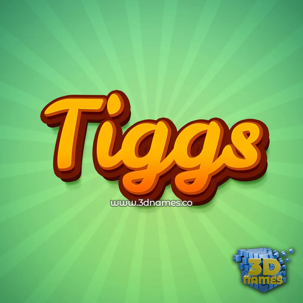 tiggs in Green Rays style - 3D name wallpaper