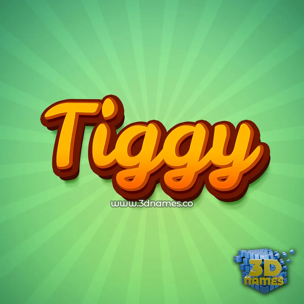 tiggy in Green Rays style - 3D name wallpaper