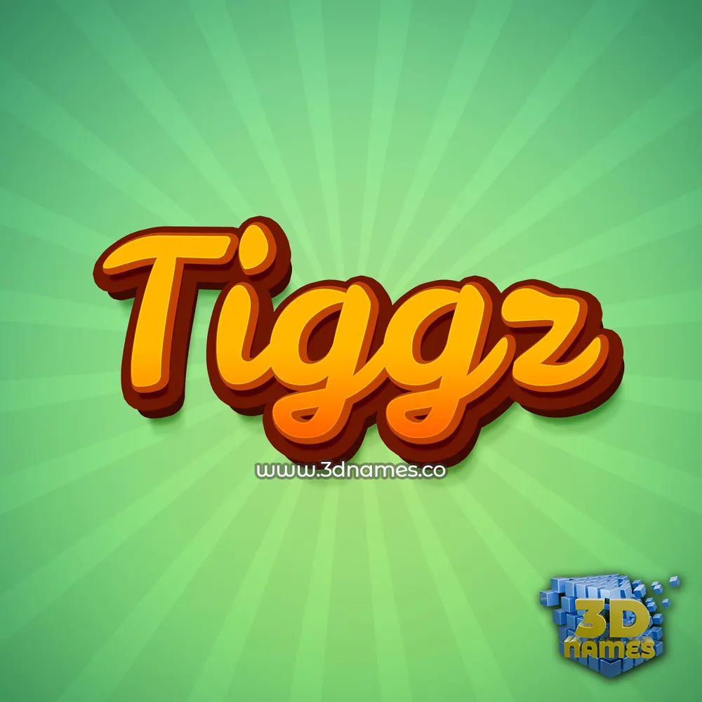 tiggz in Green Rays style - 3D name wallpaper