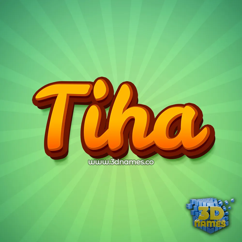 tiha in Green Rays style - 3D name wallpaper