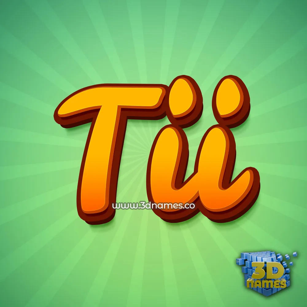 tii in Green Rays style - 3D name wallpaper
