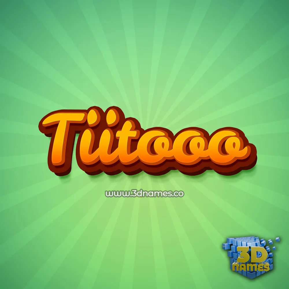 tiitooo in Green Rays style - 3D name wallpaper