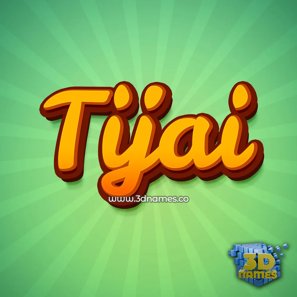 tijai in Green Rays style - 3D name wallpaper