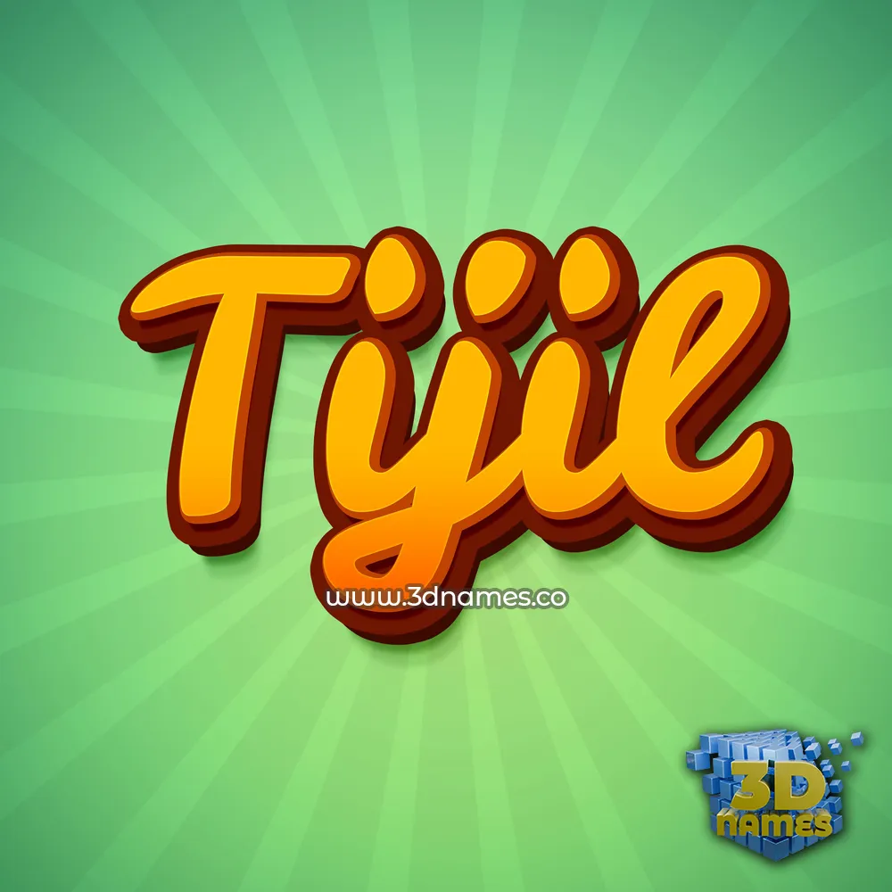tijil in Green Rays style - 3D name wallpaper