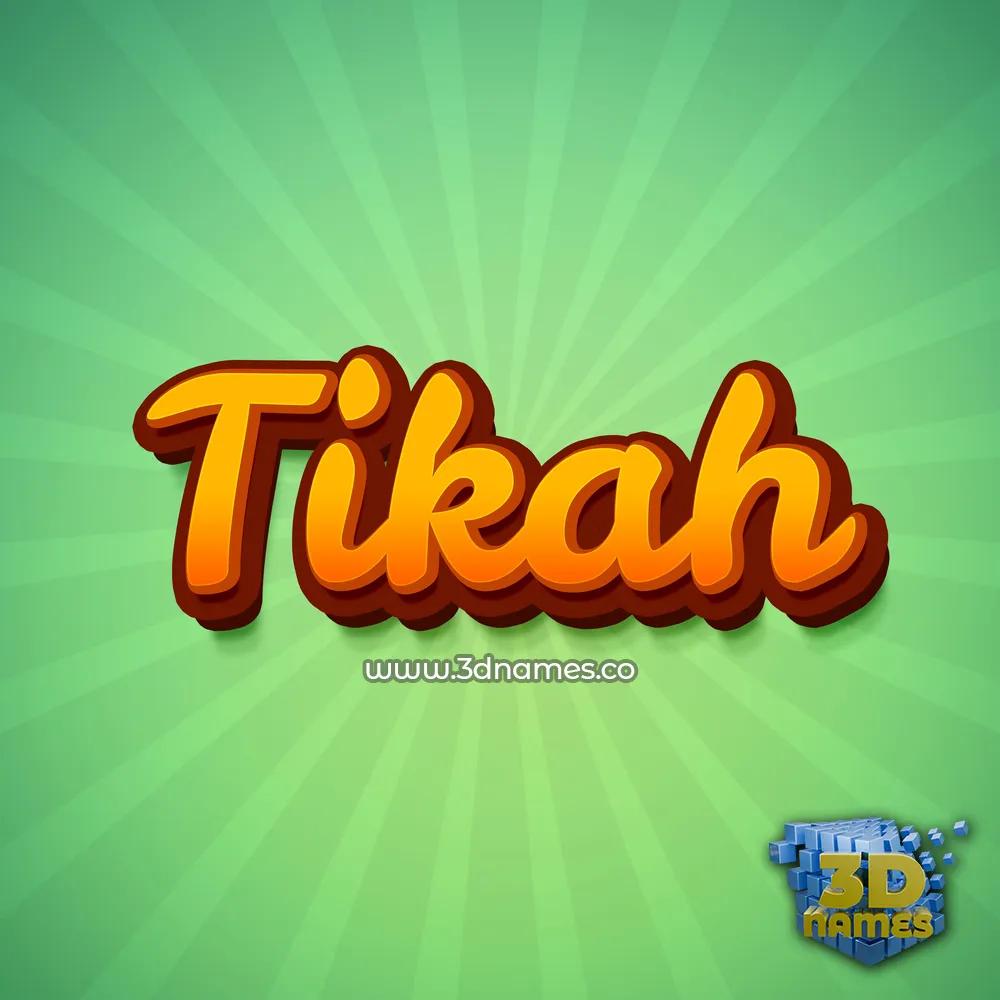 tikah in Green Rays style - 3D name wallpaper