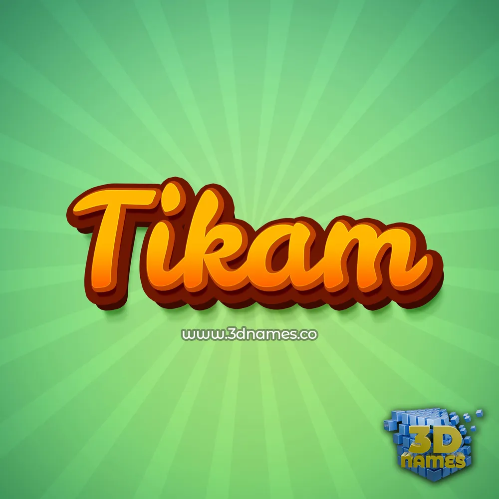 tikam in Green Rays style - 3D name wallpaper