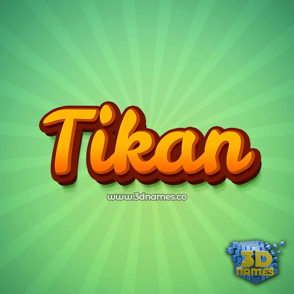 tikan in Green Rays style - 3D name wallpaper