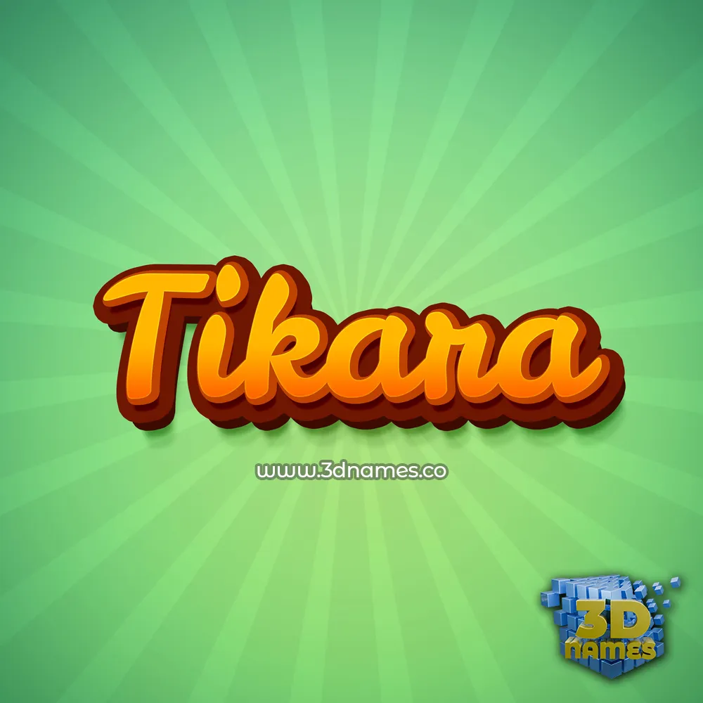 tikara in Green Rays style - 3D name wallpaper
