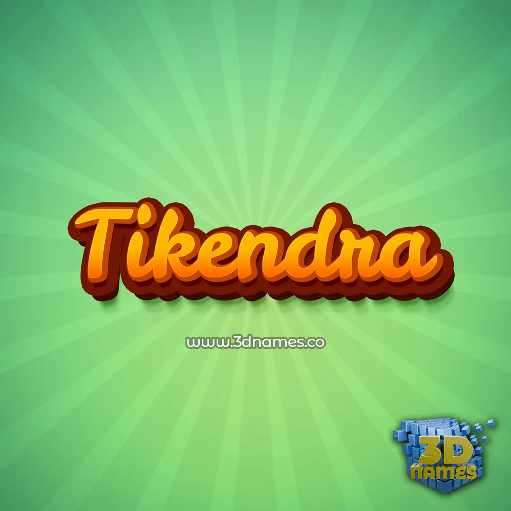 tikendra in Green Rays style - 3D name wallpaper