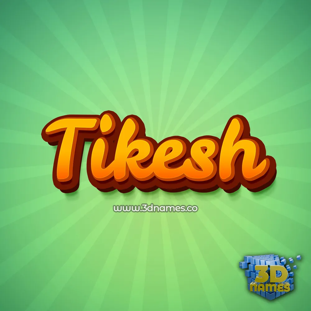 tikesh in Green Rays style - 3D name wallpaper