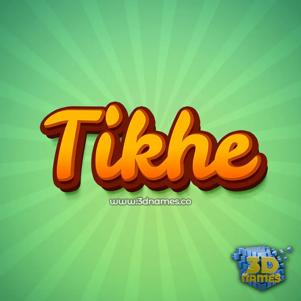 tikhe in Green Rays style - 3D name wallpaper