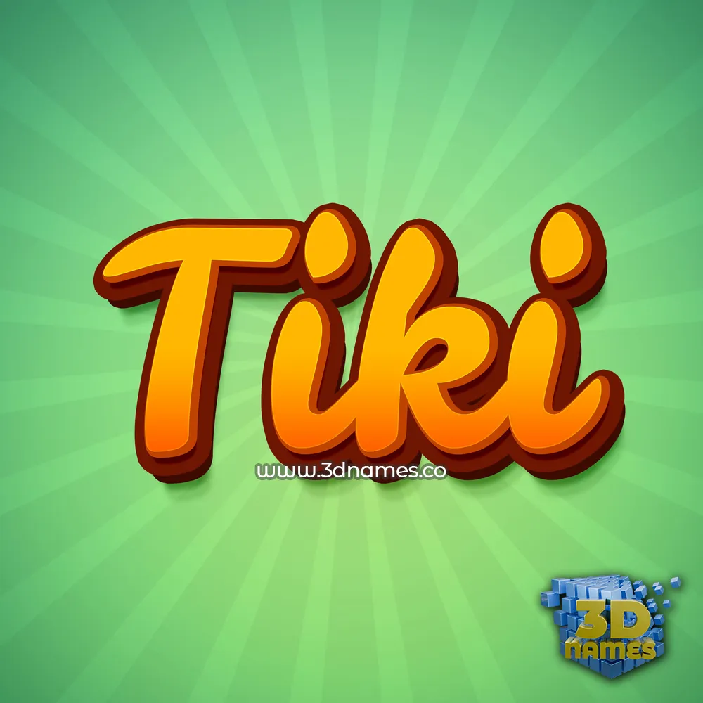 tiki in Green Rays style - 3D name wallpaper