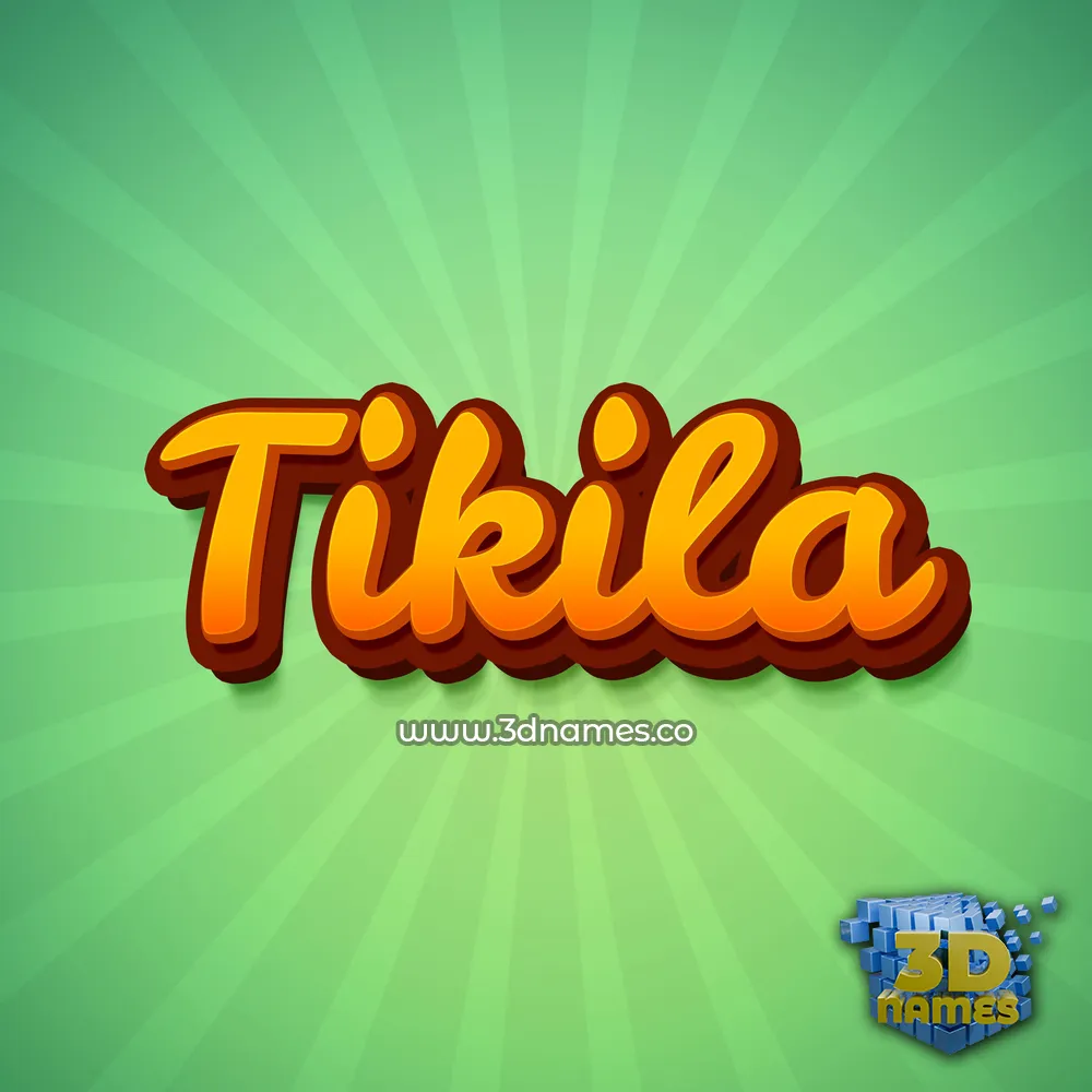 tikila in Green Rays style - 3D name wallpaper