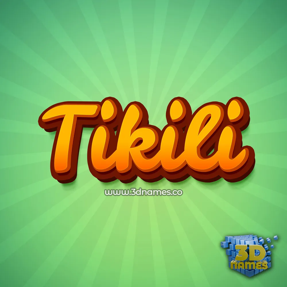 tikili in Green Rays style - 3D name wallpaper