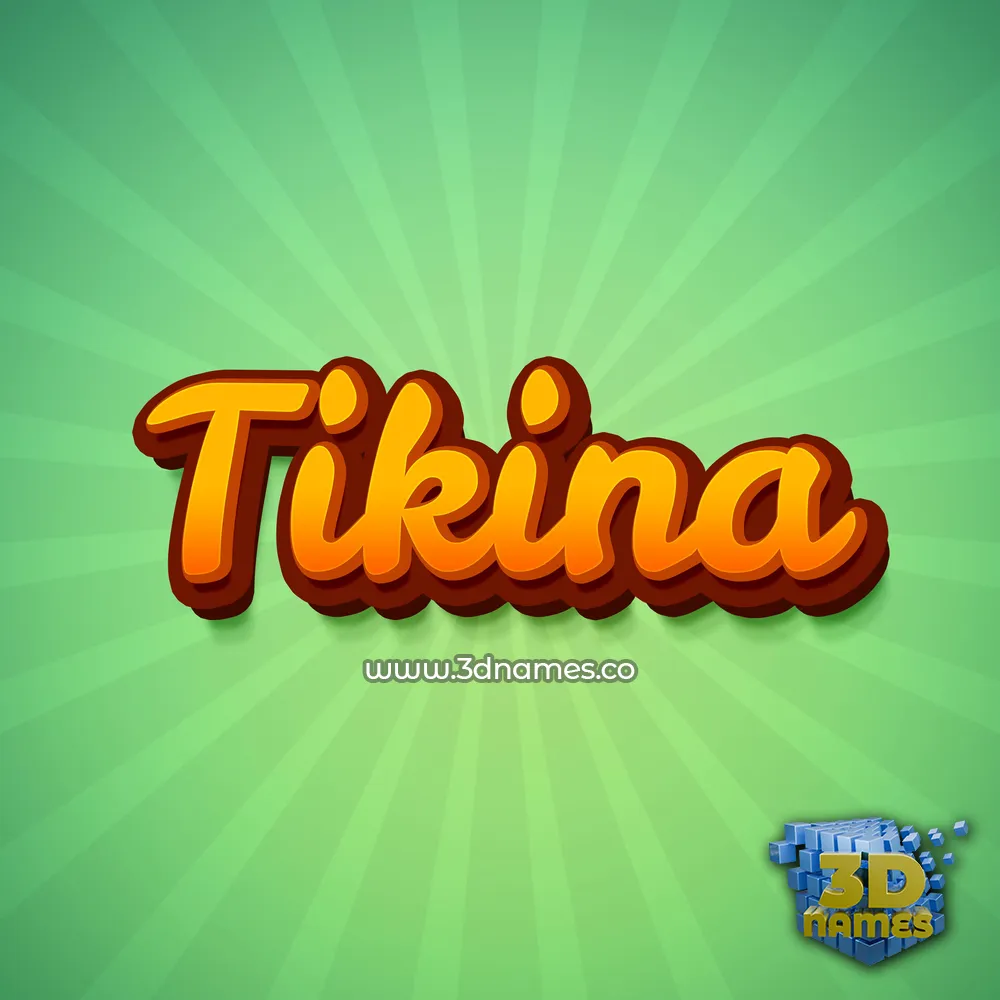 tikina in Green Rays style - 3D name wallpaper