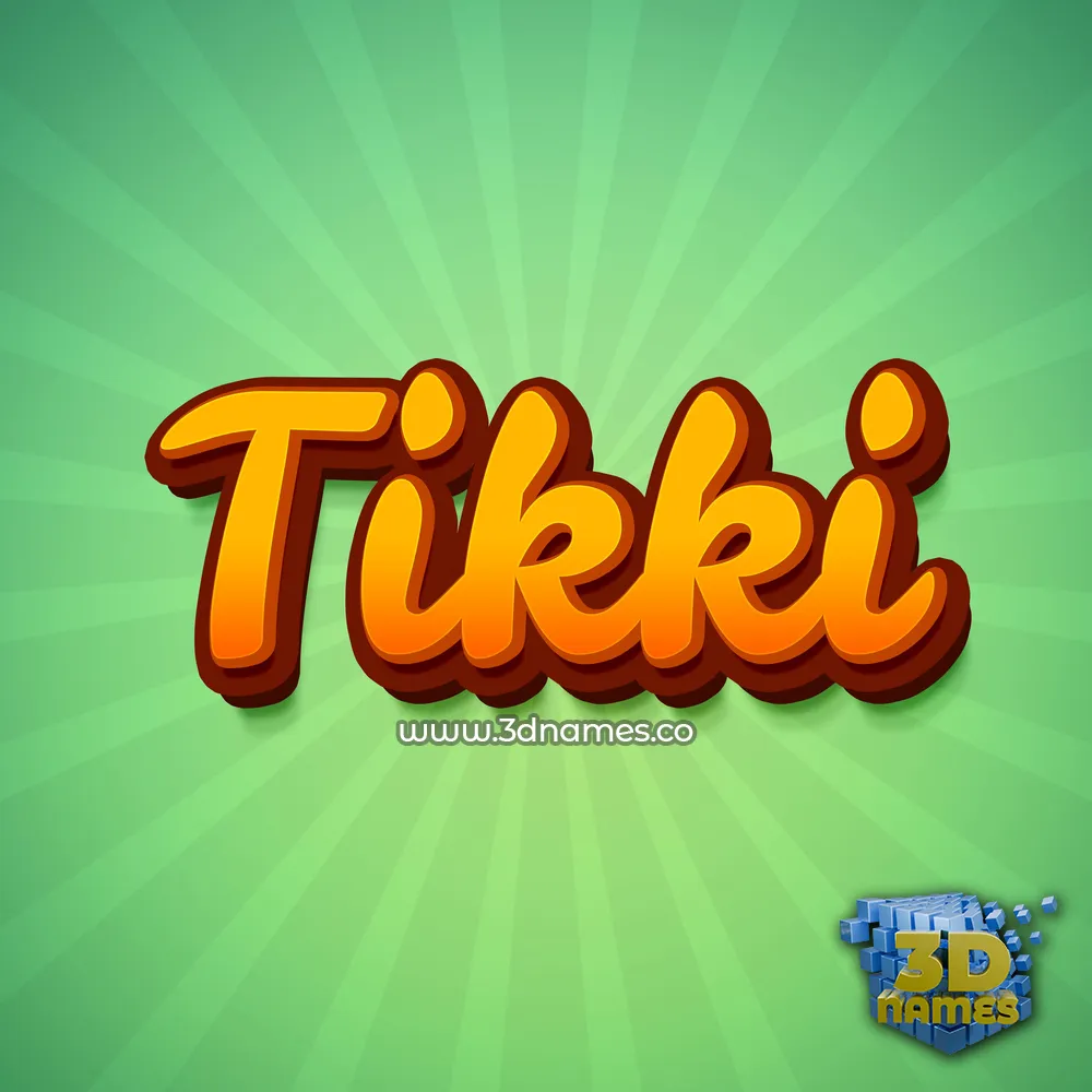 tikki in Green Rays style - 3D name wallpaper