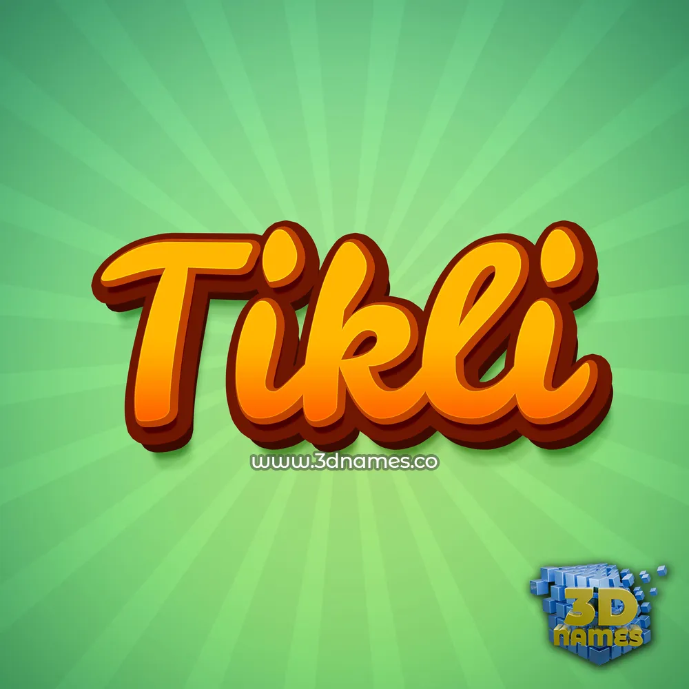 tikli in Green Rays style - 3D name wallpaper