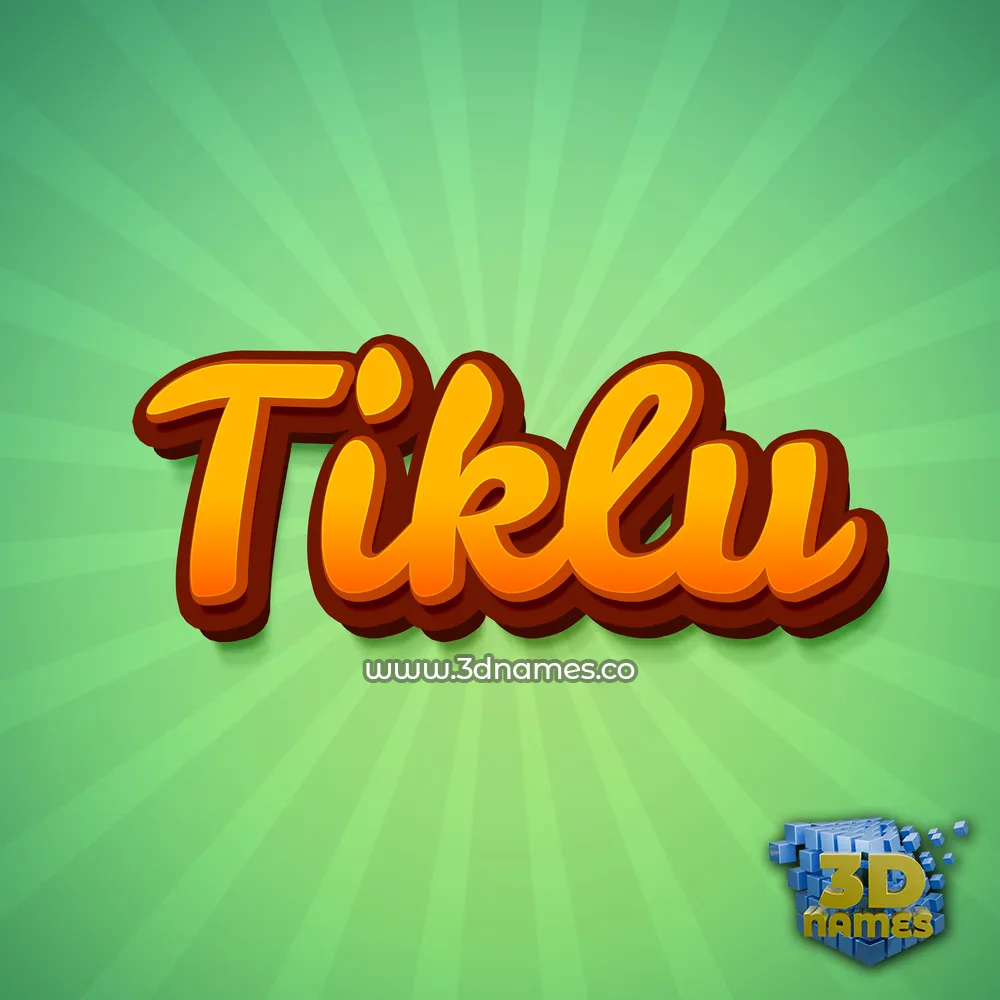 tiklu in Green Rays style - 3D name wallpaper
