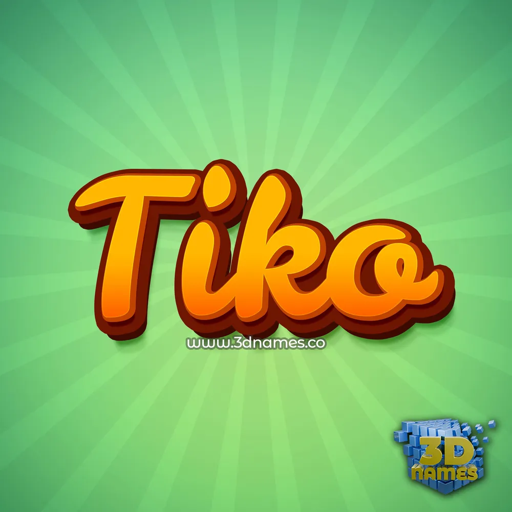 tiko in Green Rays style - 3D name wallpaper